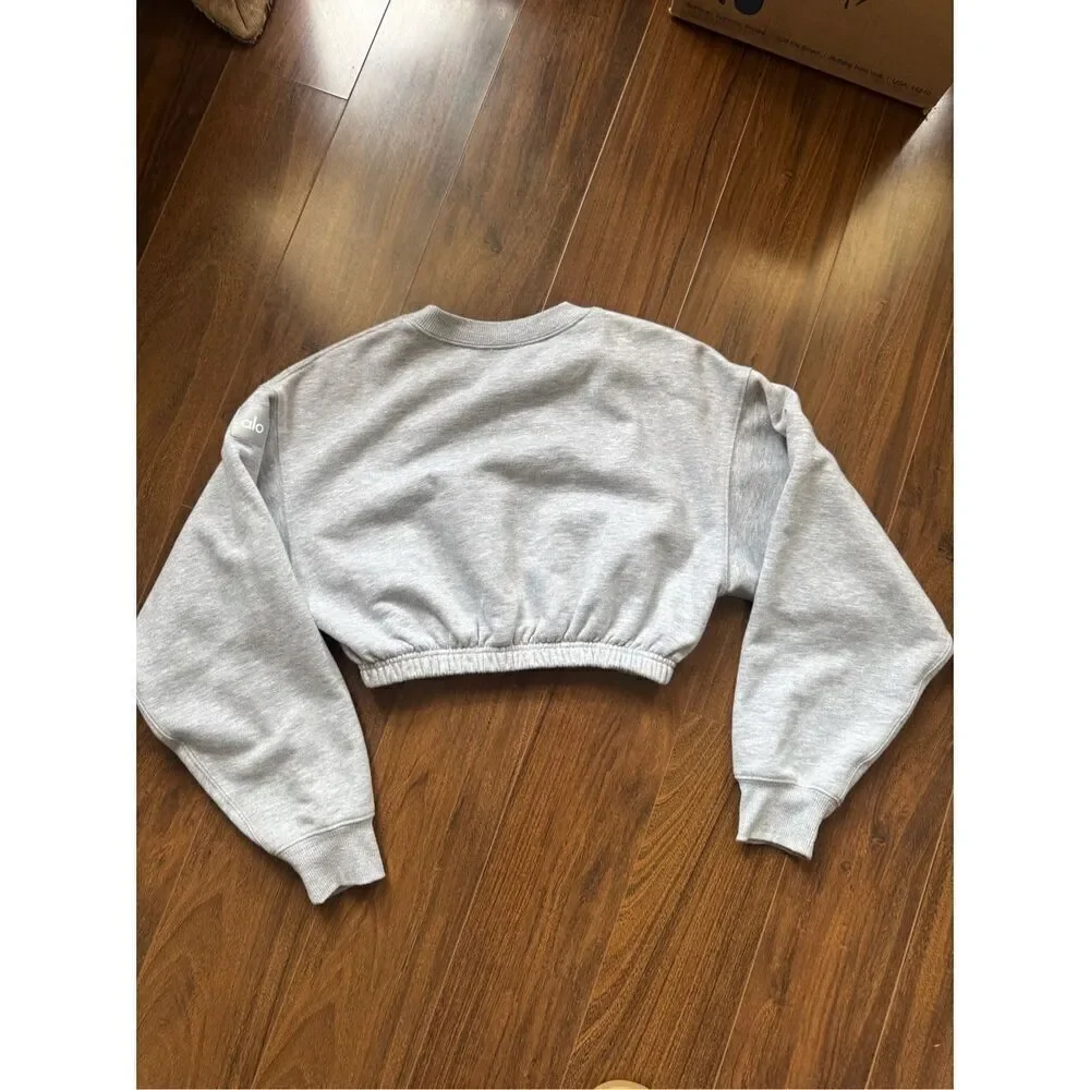 Alo XS Devotion Pullover Fleece Crop Top